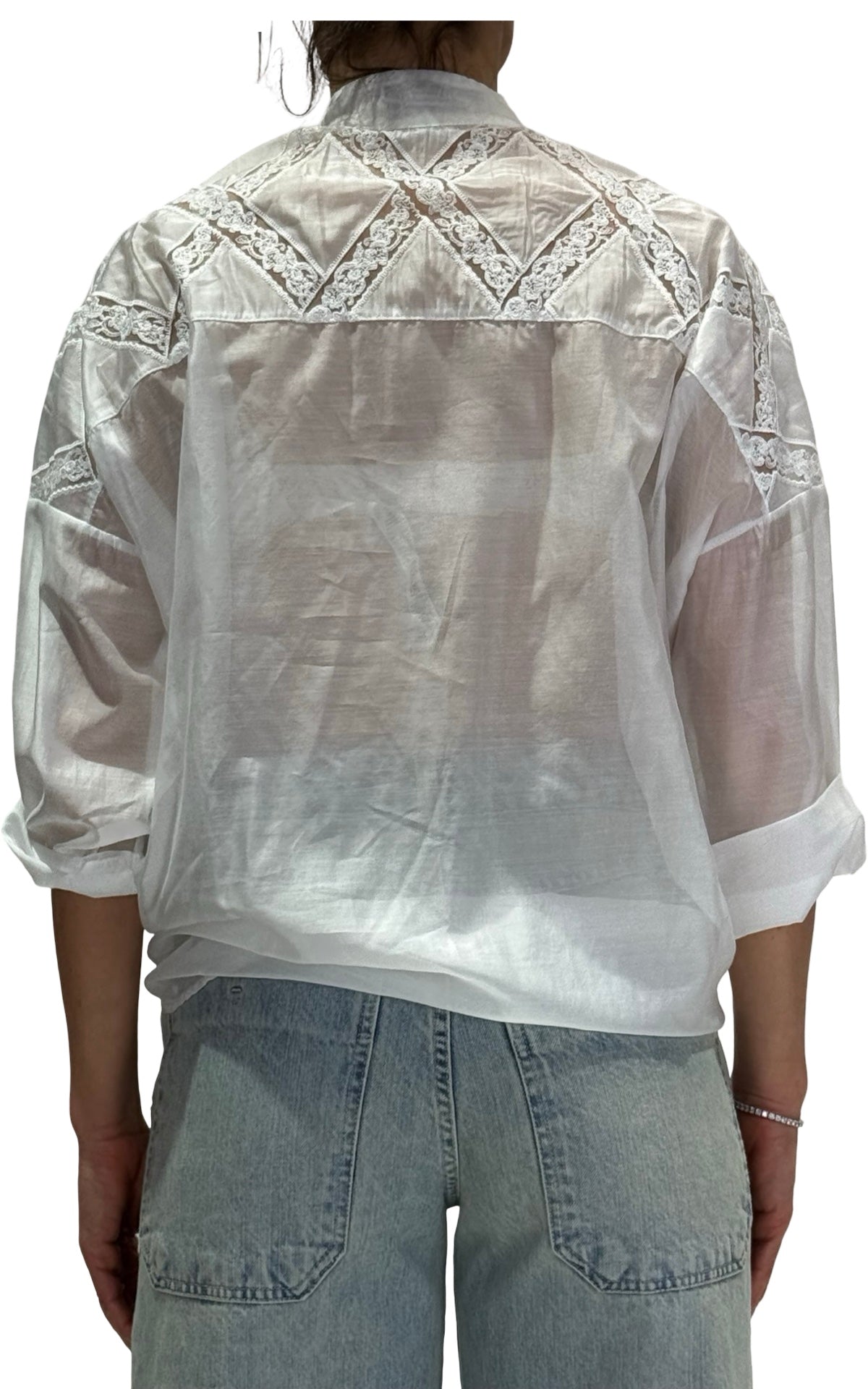 OFF-ON - Camicia con pizzo - Latte