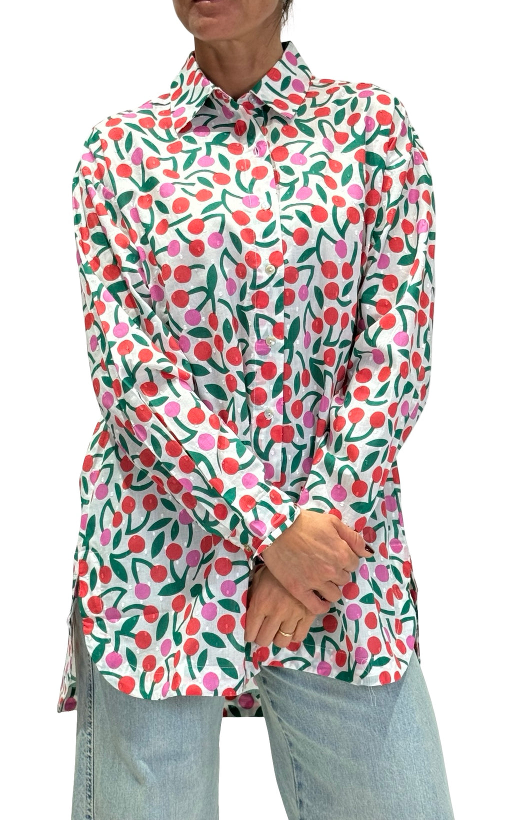 Compañía Fantástica - Camicia ciliegie over - Rosso/Verde