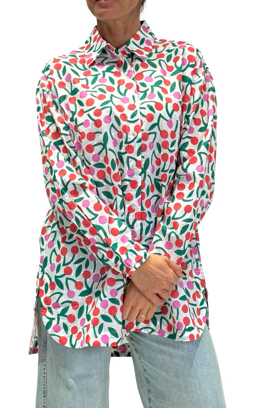 Compañía Fantástica - Camicia ciliegie over - Rosso/Verde