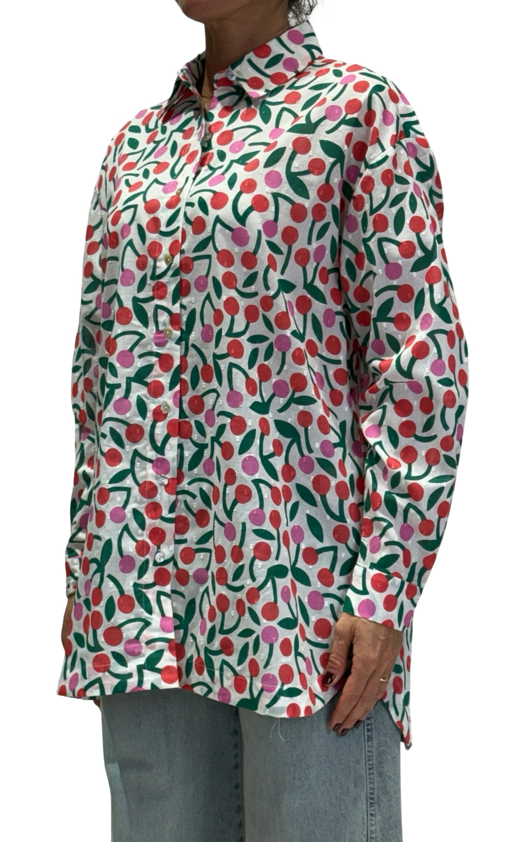 Compañía Fantástica - Camicia ciliegie over - Rosso/Verde