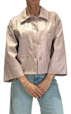 OFF-ON - Giubbino similpelle intreccio - Rosa cipria