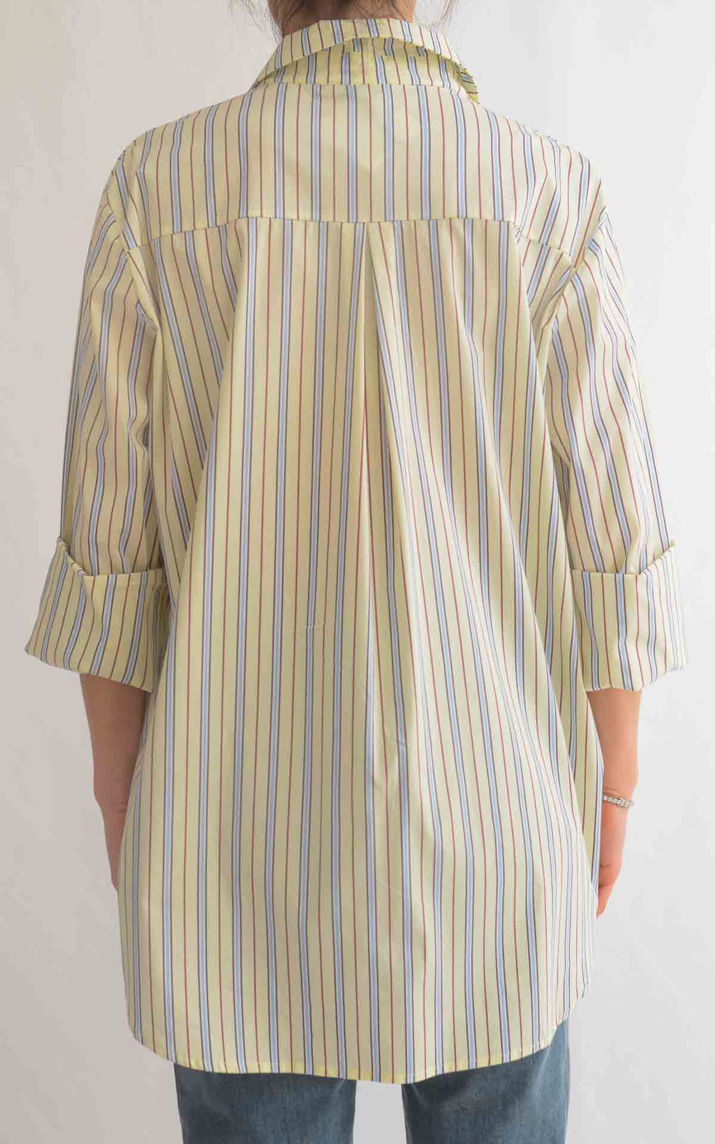 OFF-ON - Camicia over doppia riga - Burro/Celeste/Marrone