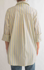 OFF-ON - Camicia over doppia riga - Burro/Celeste/Marrone