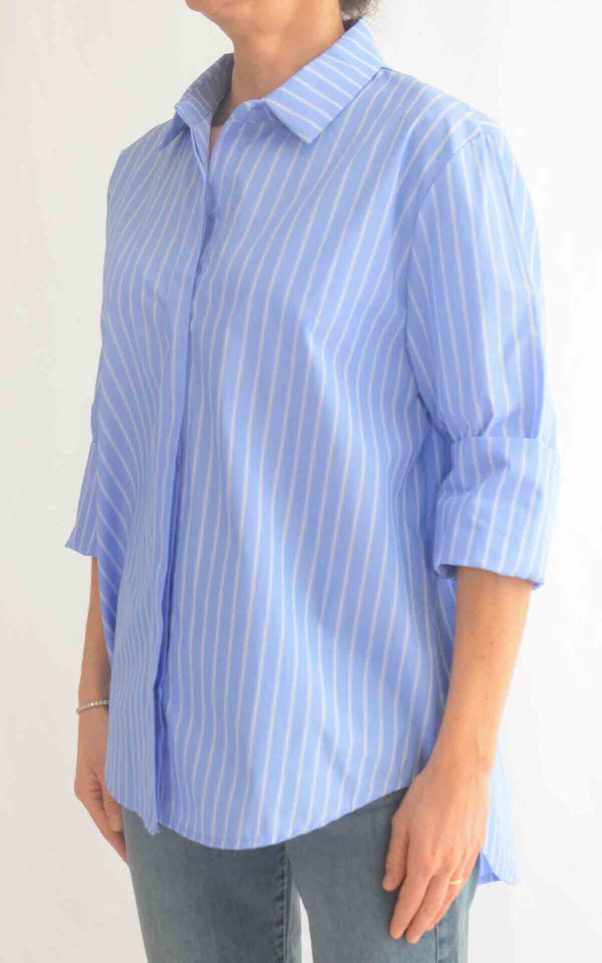 OFF-ON - Camicia over righe - Celeste