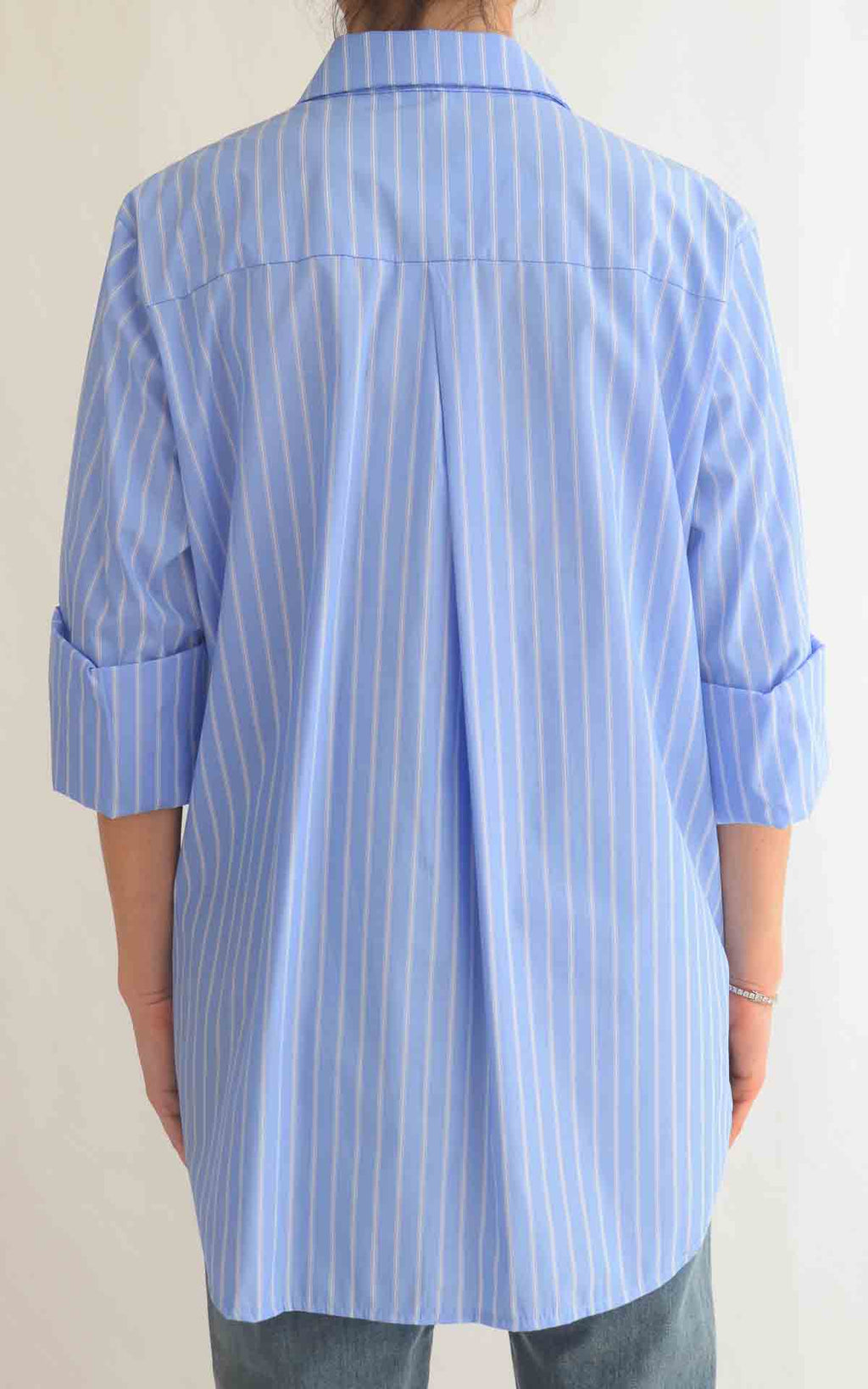 OFF-ON - Camicia over righe - Celeste
