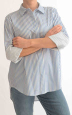 OFF-ON - Camicia over righe - Azzurra