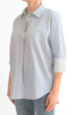 OFF-ON - Camicia over righe - Azzurra