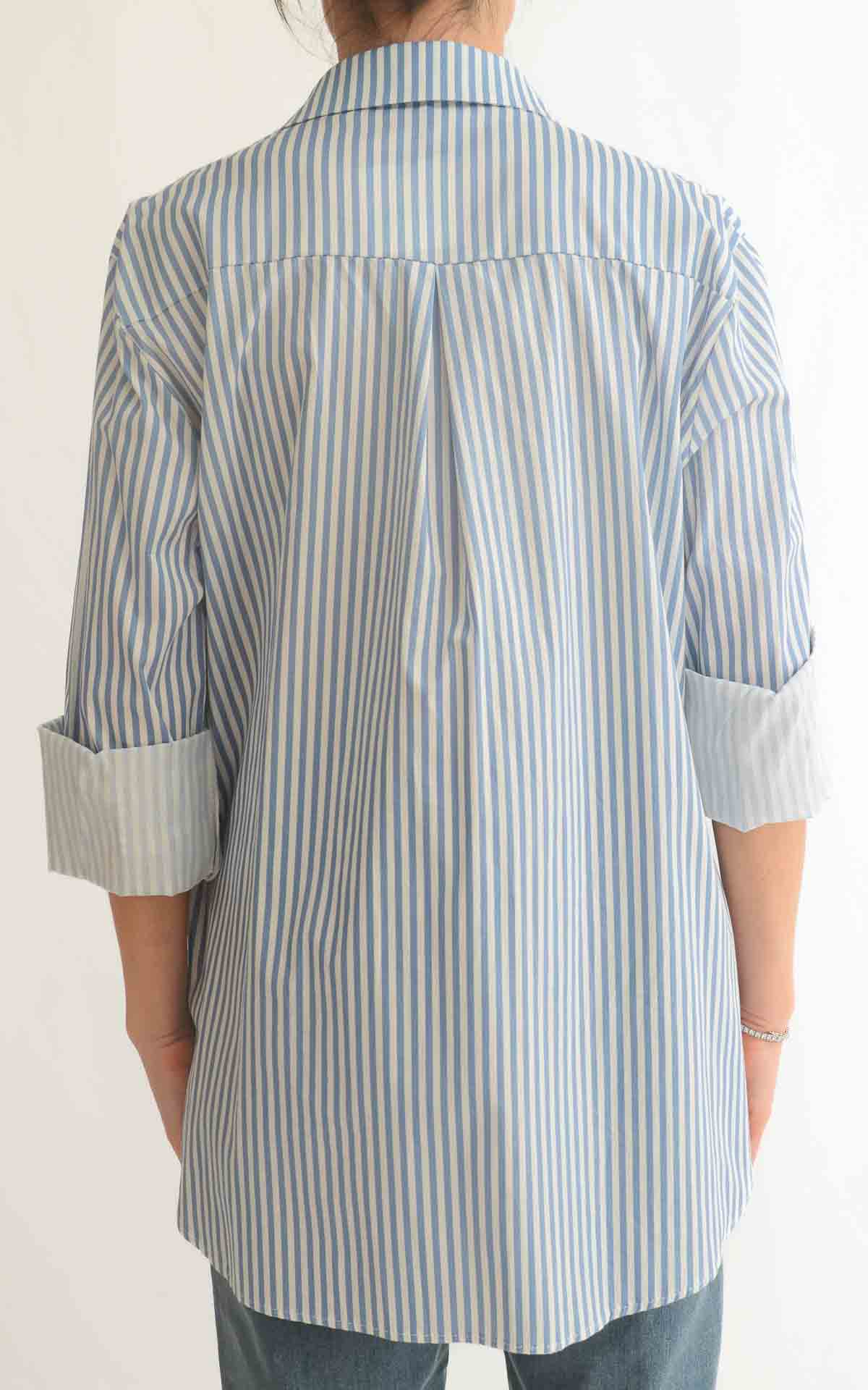 OFF-ON - Camicia over righe - Azzurra