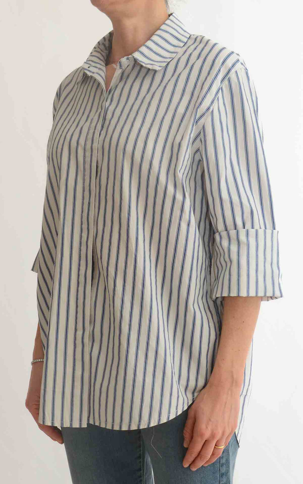 OFF-ON - Camicia over righe - Blu