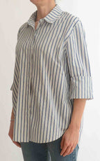 OFF-ON - Camicia over righe - Blu