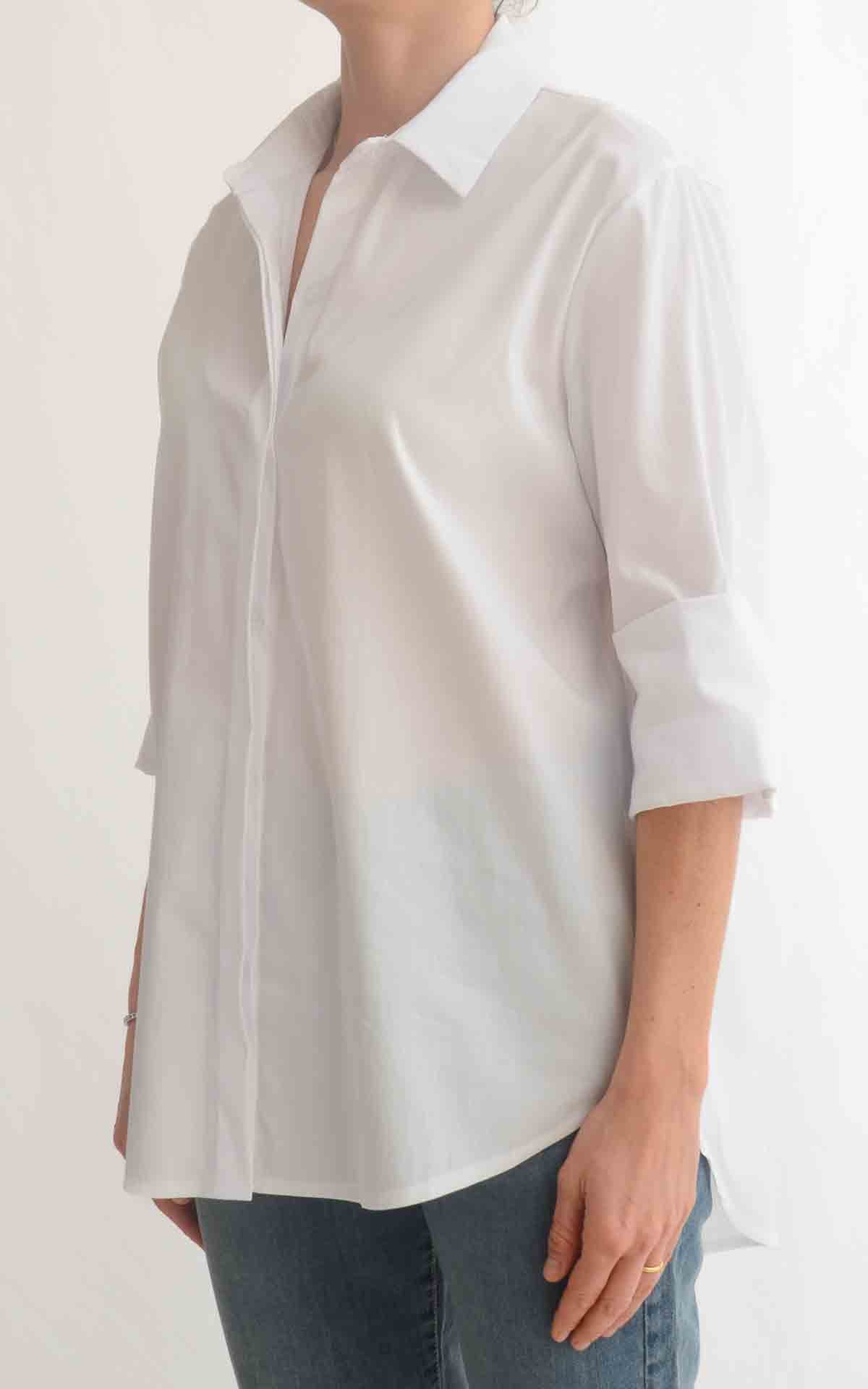 OFF - ON - Camicia over tinta unita - Bianco