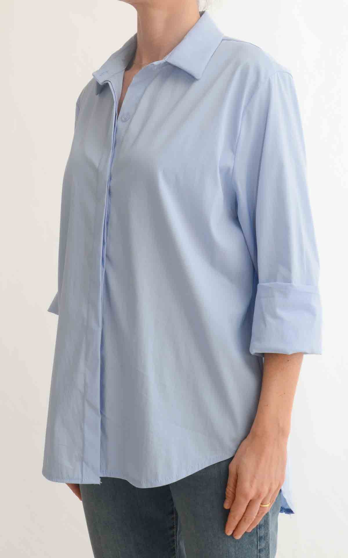 OFF - ON - Camicia over tinta unita - Azzurro