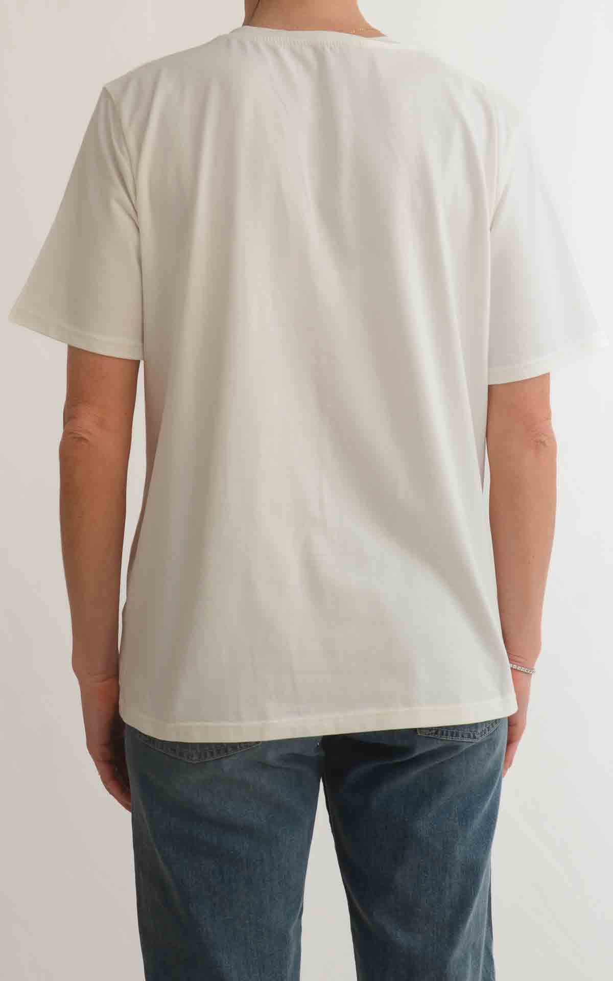 Civico 1 - T-shirt stampa 4 bambole vestito pois - Bianco