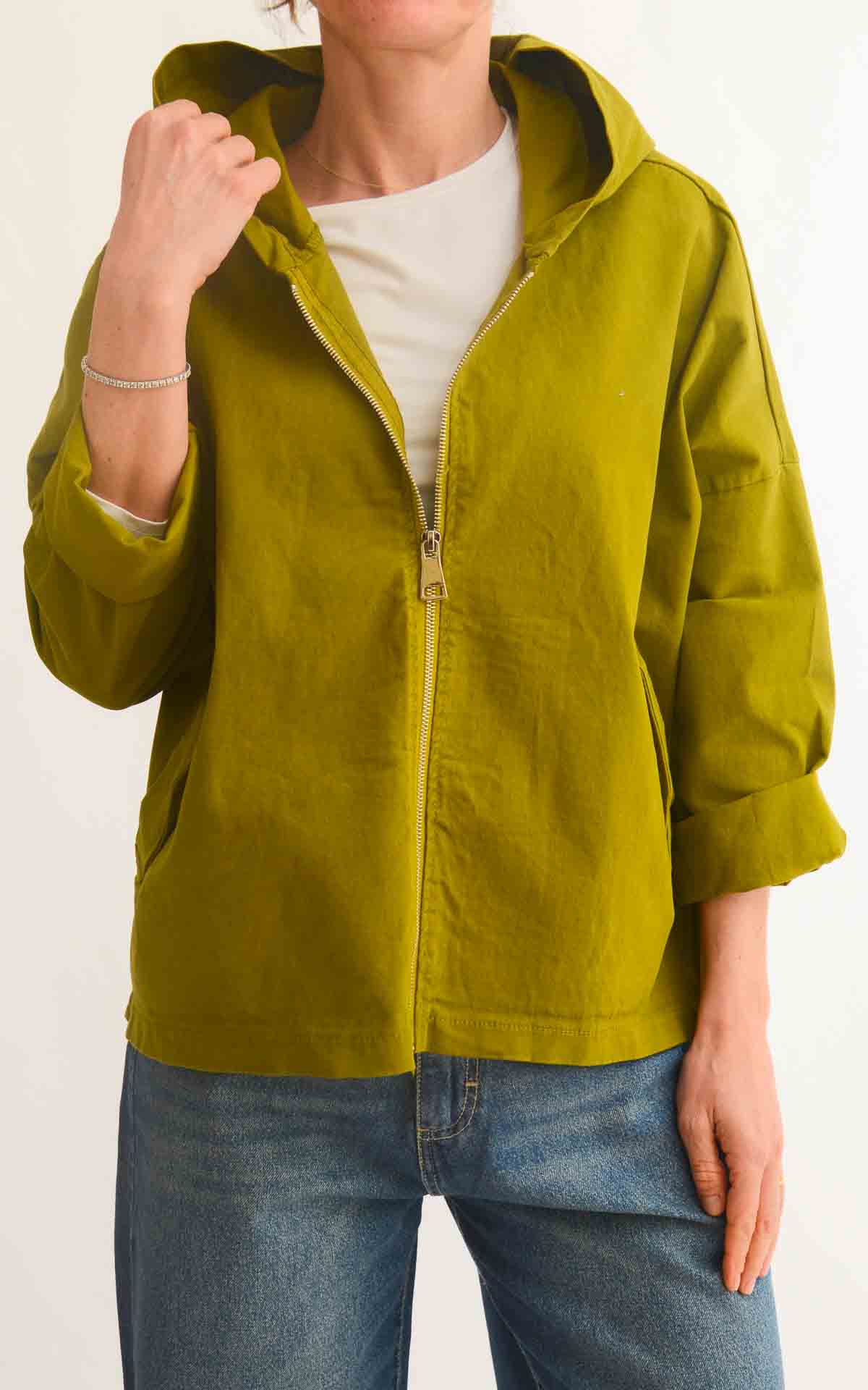 OFF -ON - Giacca cappuccio corta - Verde olio