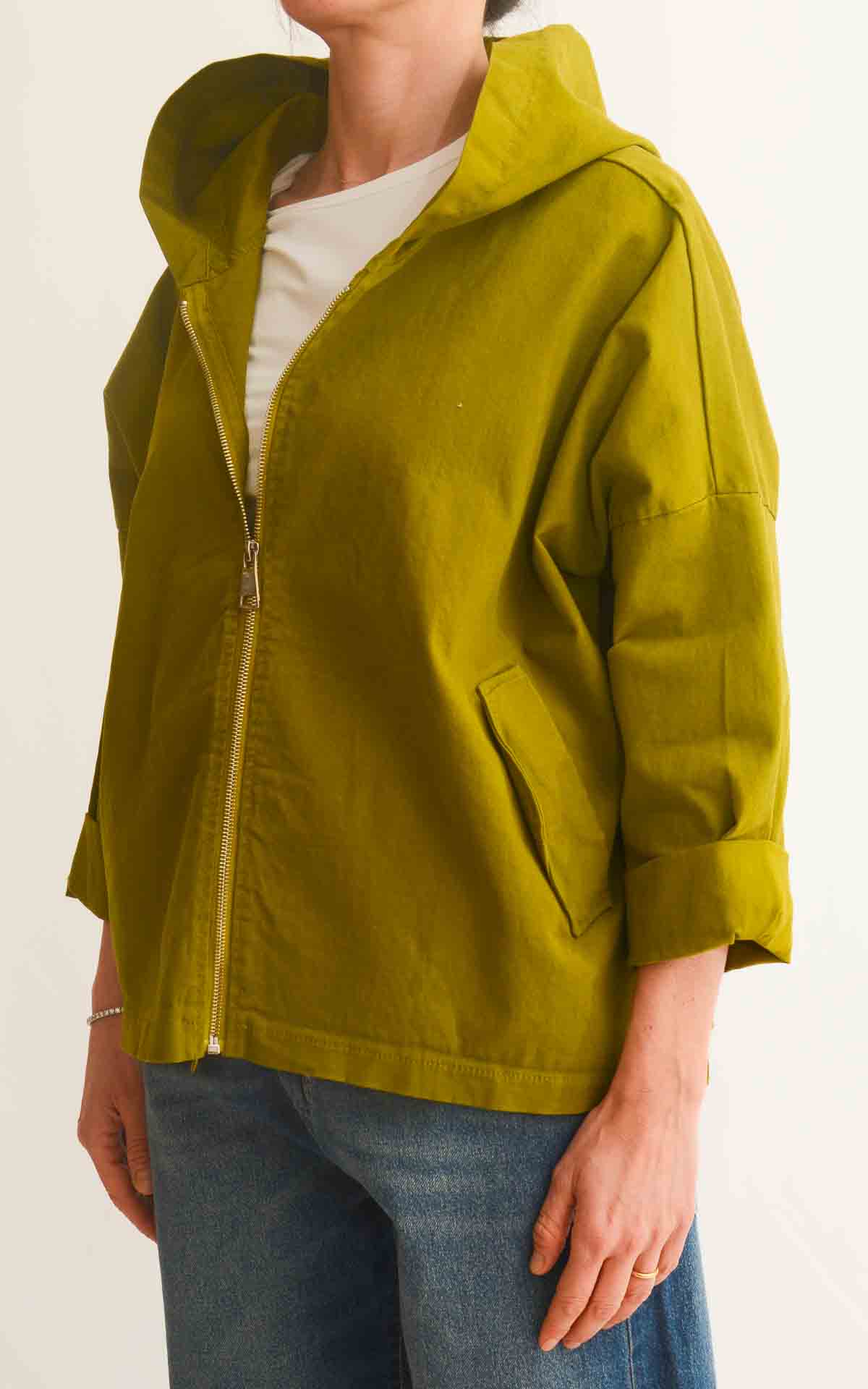 OFF -ON - Giacca cappuccio corta - Verde olio