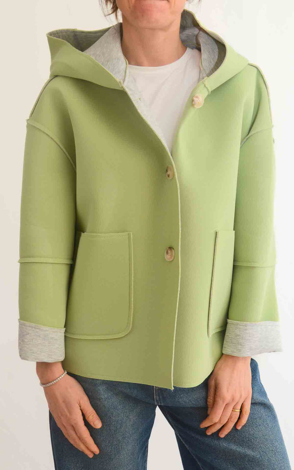 OFF-ON – Giacca in neoprene – Verde mela