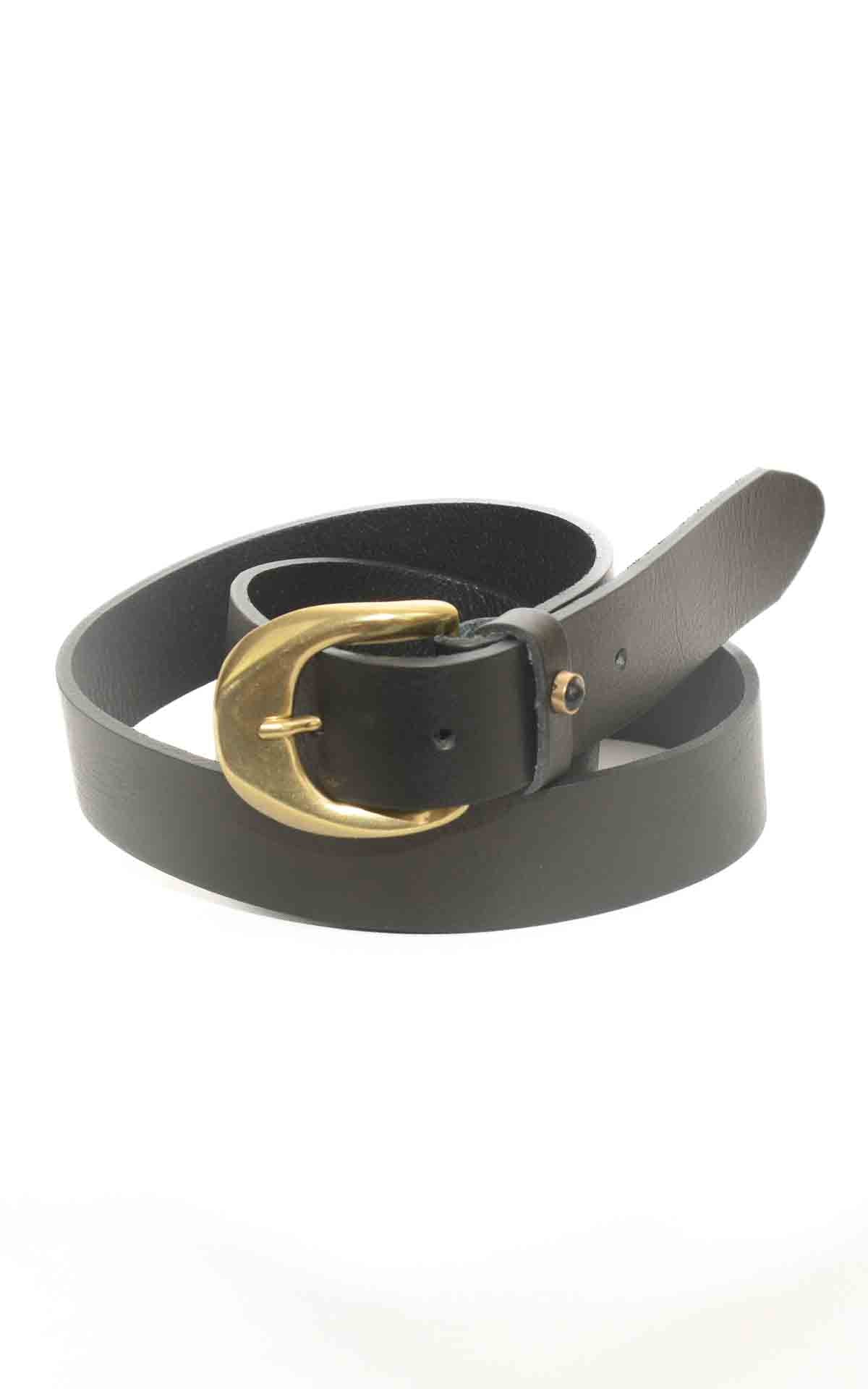 Susymix - Cintura in pelle fibbia oro - Nero