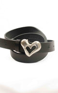 Susymix - Cintura fibbia cuore argento - Nero