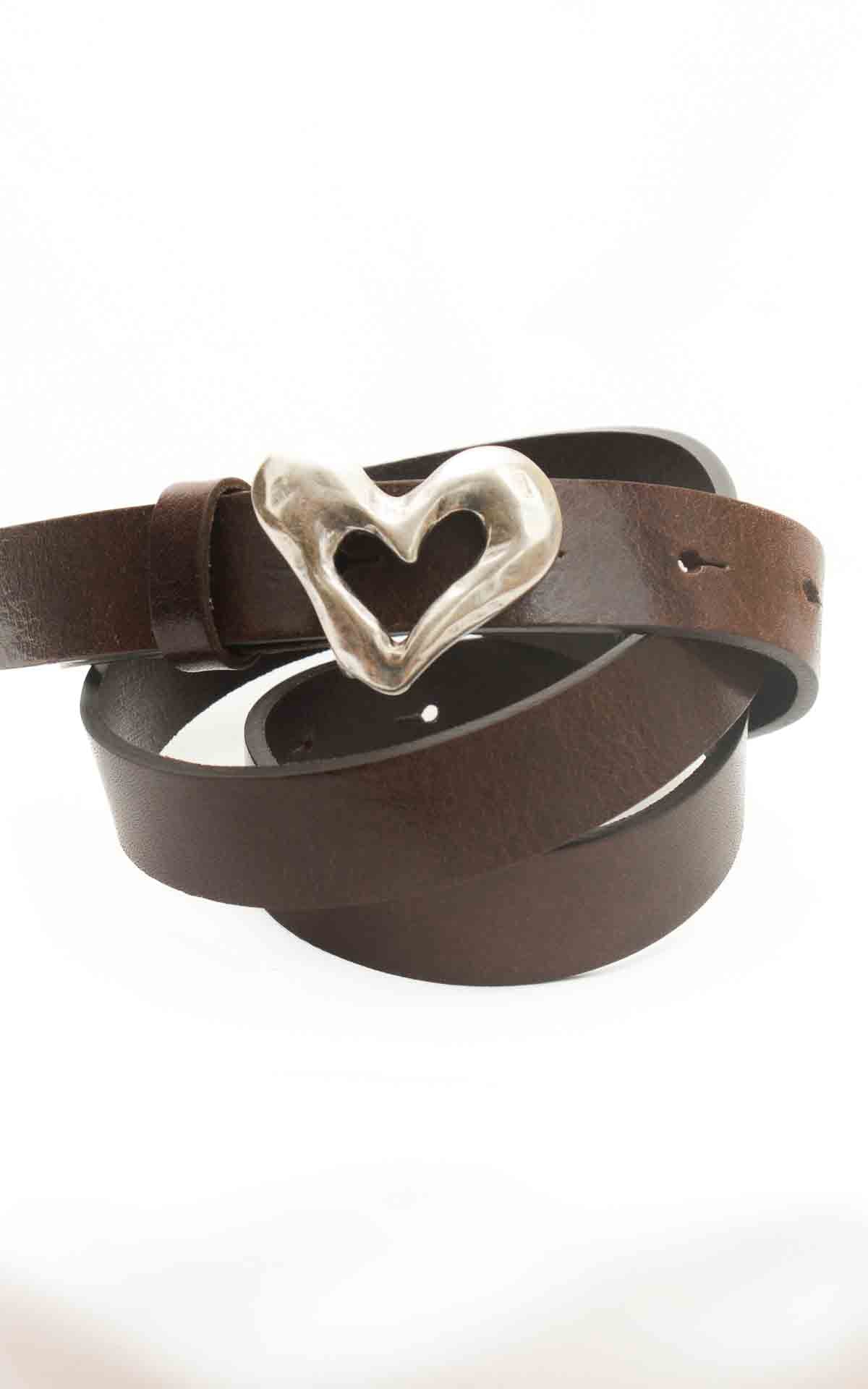 Susymix - Cintura fibbia cuore argento - Moro