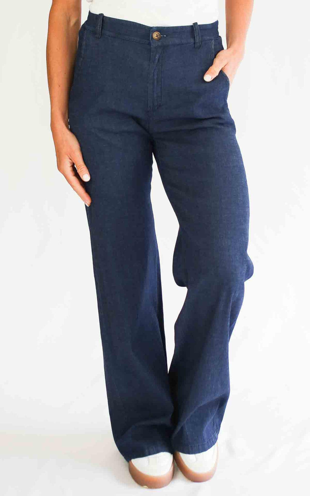 OFF - ON - Jeans palazzo chambray Betty S 26 - Denim scuro