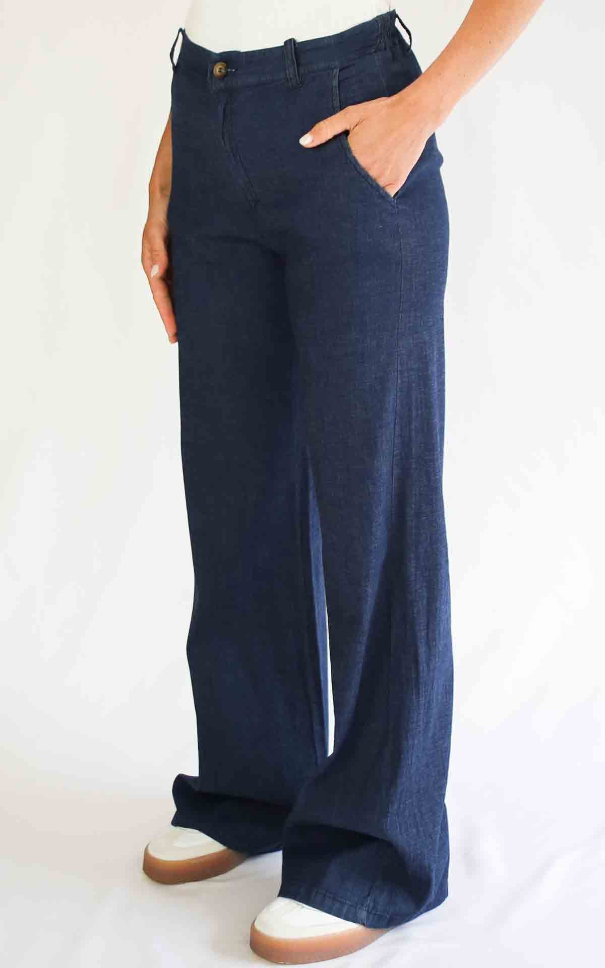 OFF - ON - Jeans palazzo chambray Betty S 26 - Denim scuro