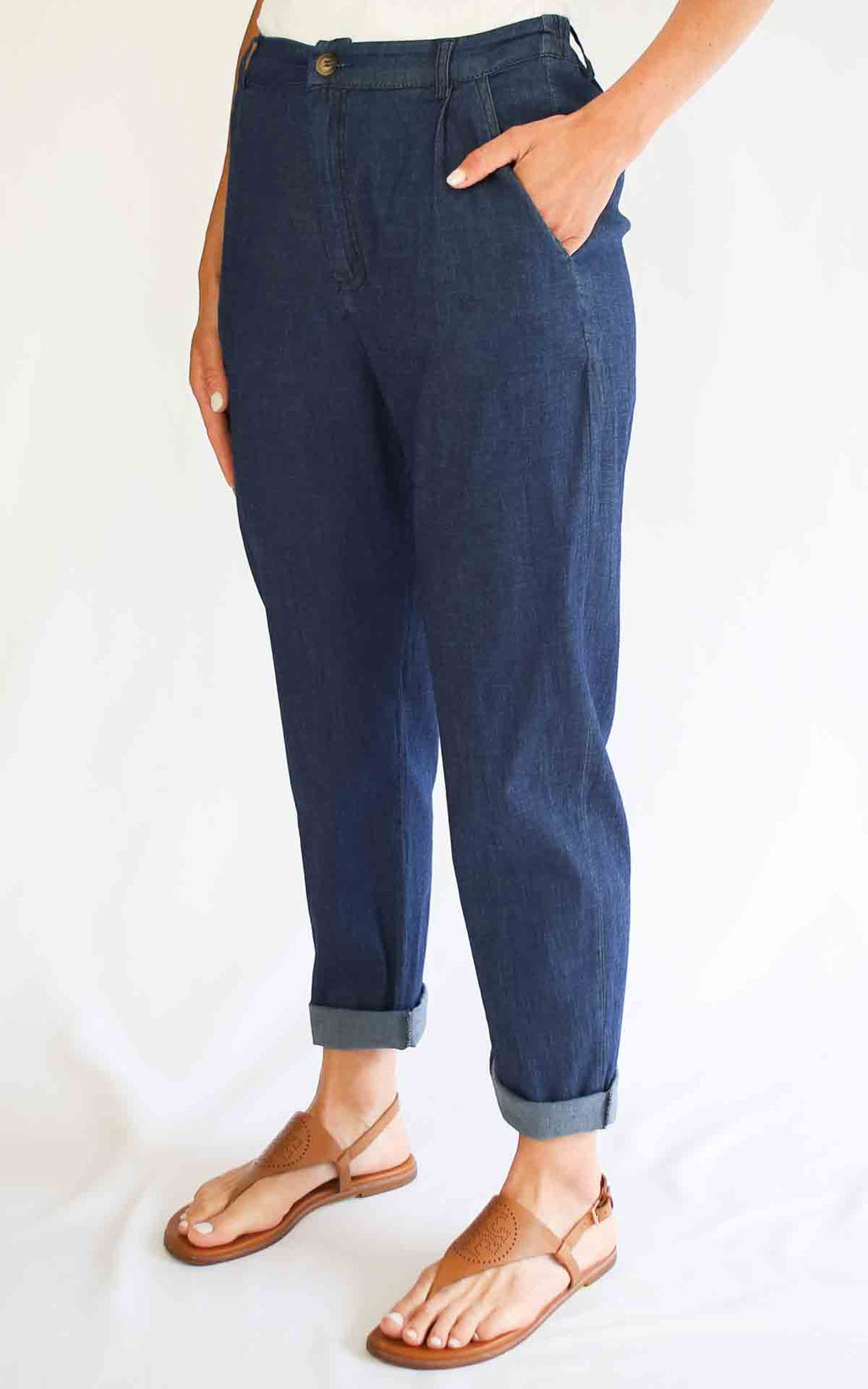 OFF-ON - Jeans boyfriend chambray Joelle S 26 - Denin scuro