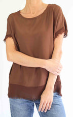 OFF-ON - Blusa over sfrangiata - Moro
