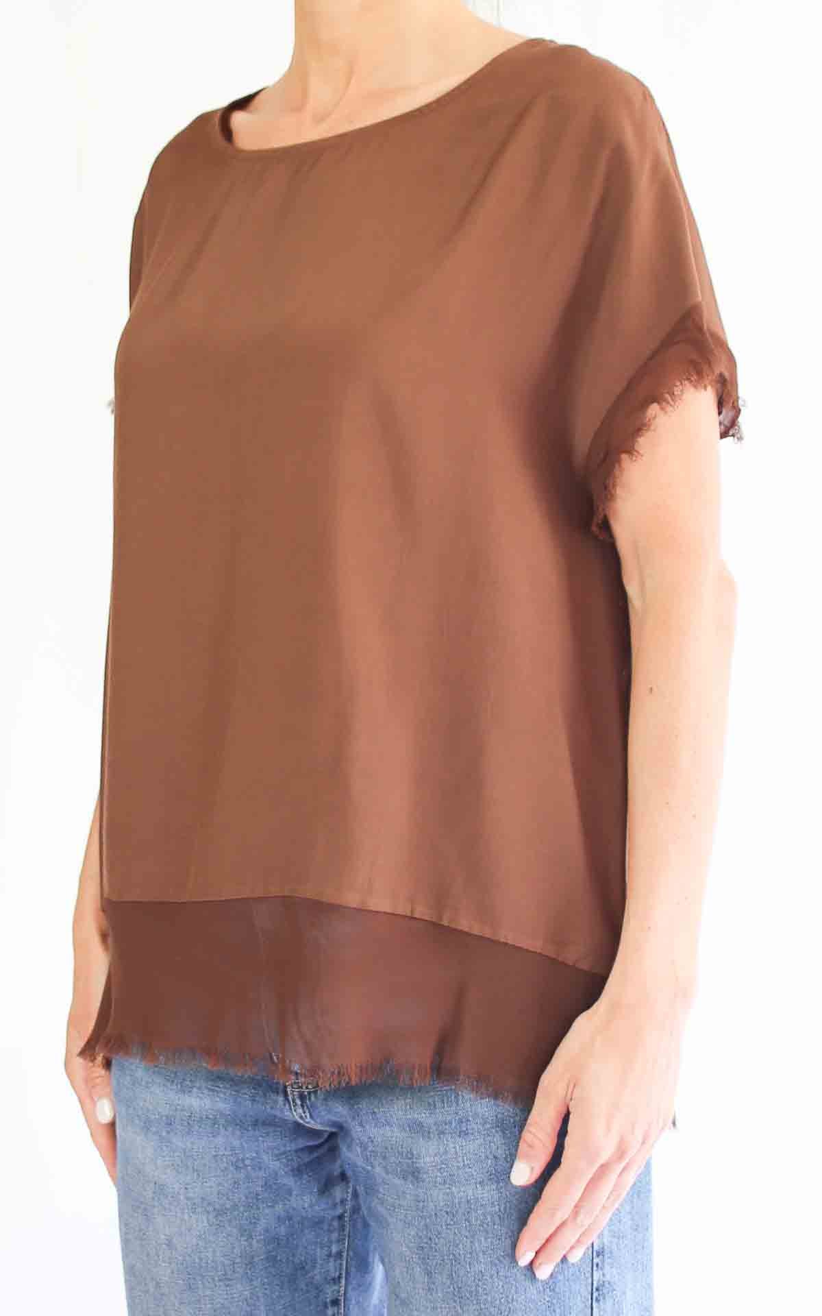 OFF-ON - Blusa over sfrangiata - Moro