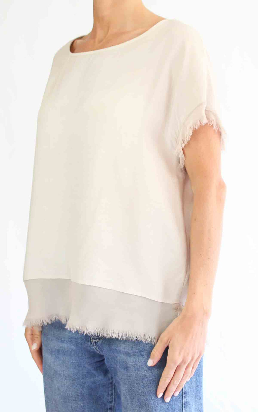 OFF-ON - Blusa over sfrangiata - Beige