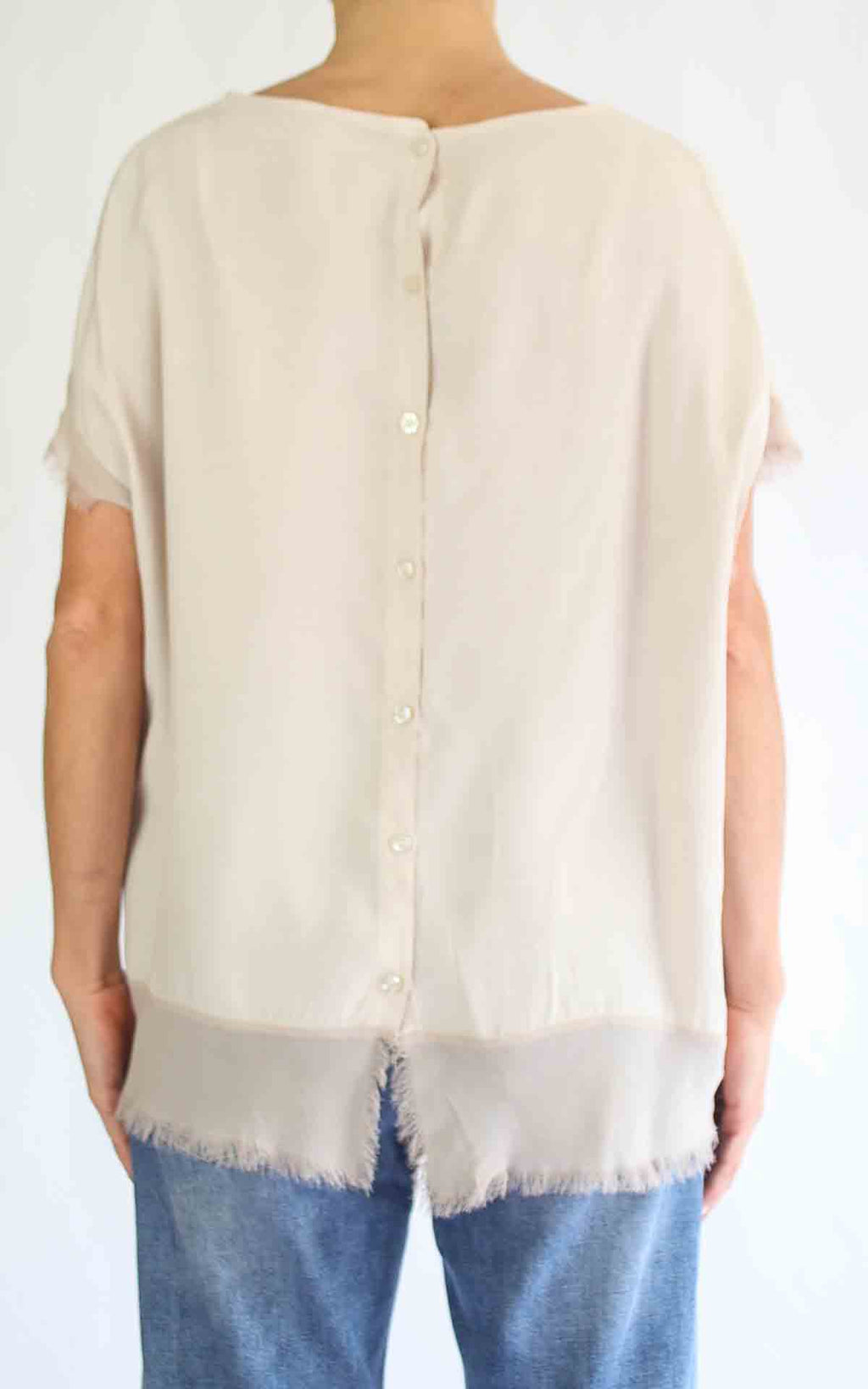 OFF-ON - Blusa over sfrangiata - Beige