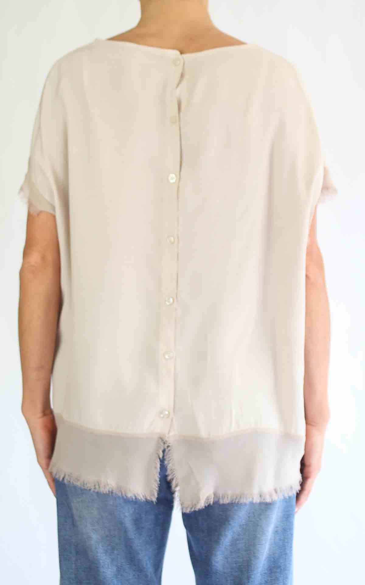 OFF-ON - Blusa over sfrangiata - Beige