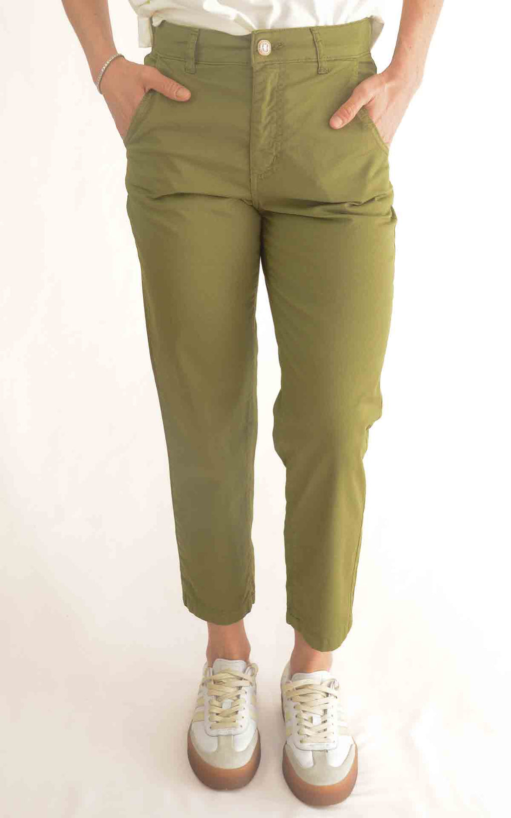 Eco - Pantalone - Pantalone regular bottone gioiello - Verde