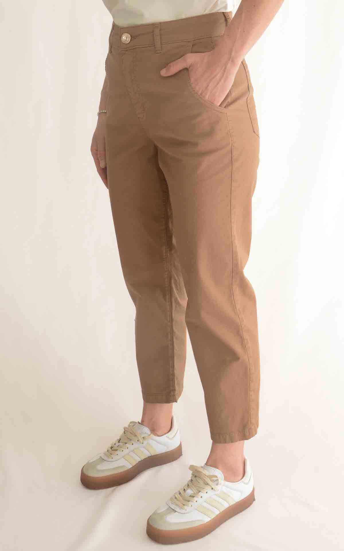 Eco - Pantalone - Pantalone regular bottone gioiello - Tabacco