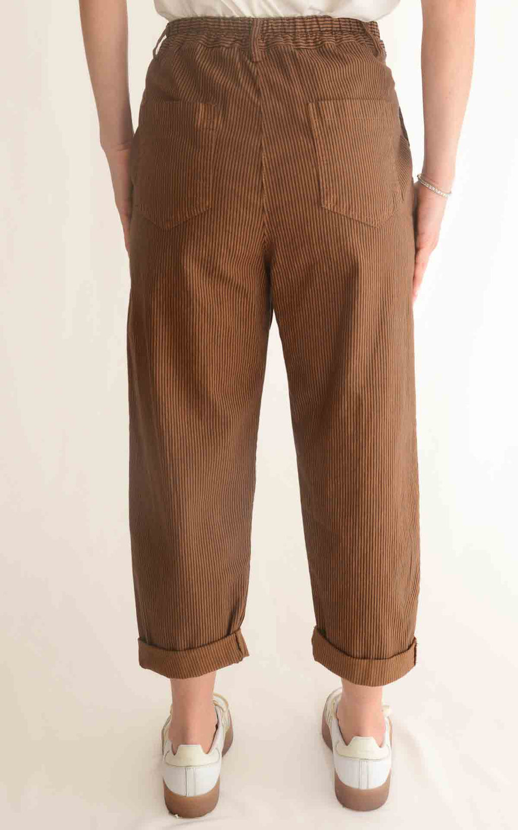 OFF-ON - Pantalone righe Lory - Tabacco