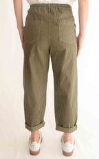 OFF -ON - Pantalone righe Lory - Verde militare