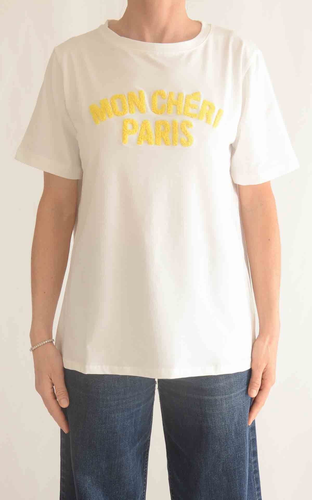 Civico 1 – T-shirt Mon Chéri Paris – Bianco / Giallo