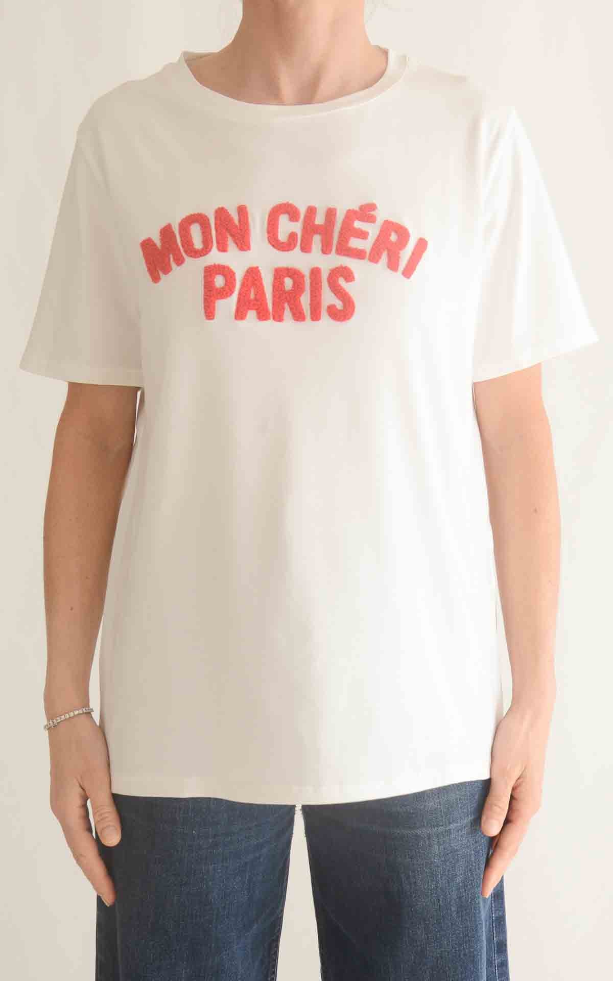 Civico 1 – T-shirt Mon Chéri Paris – Bianco / rosso