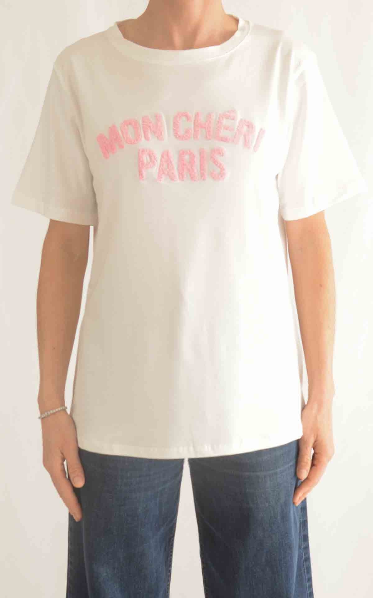 Civico 1 – T-shirt Mon Chéri Paris – Bianco / rosa