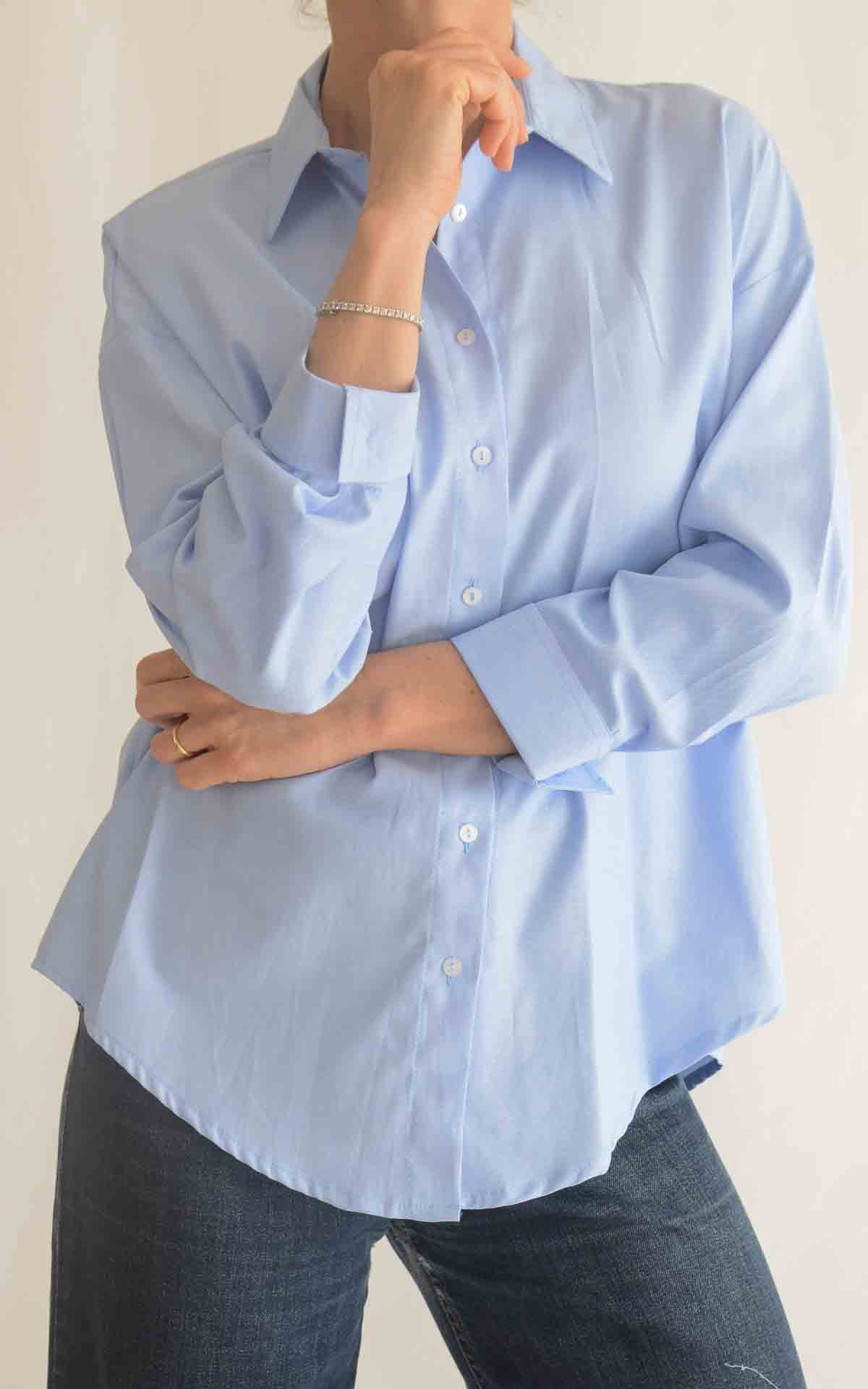 Eco - Camicia over - Celeste