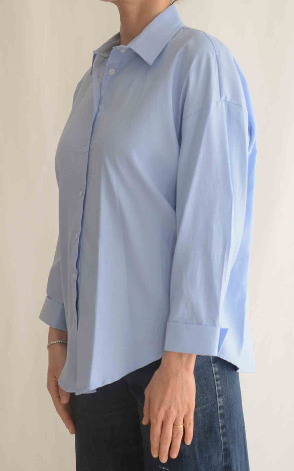 Eco - Camicia over - Celeste