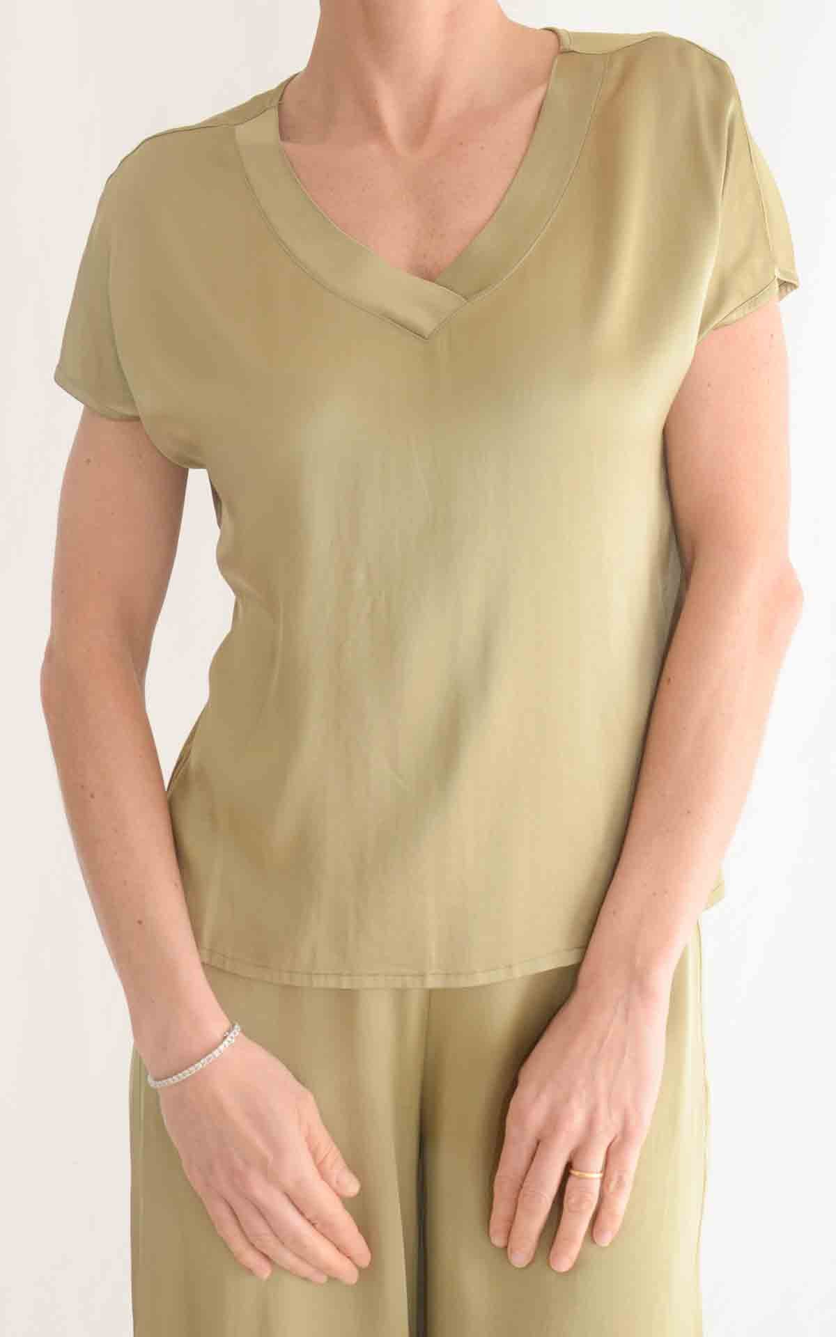 Eco - Casacca scollo a V - Verde olio