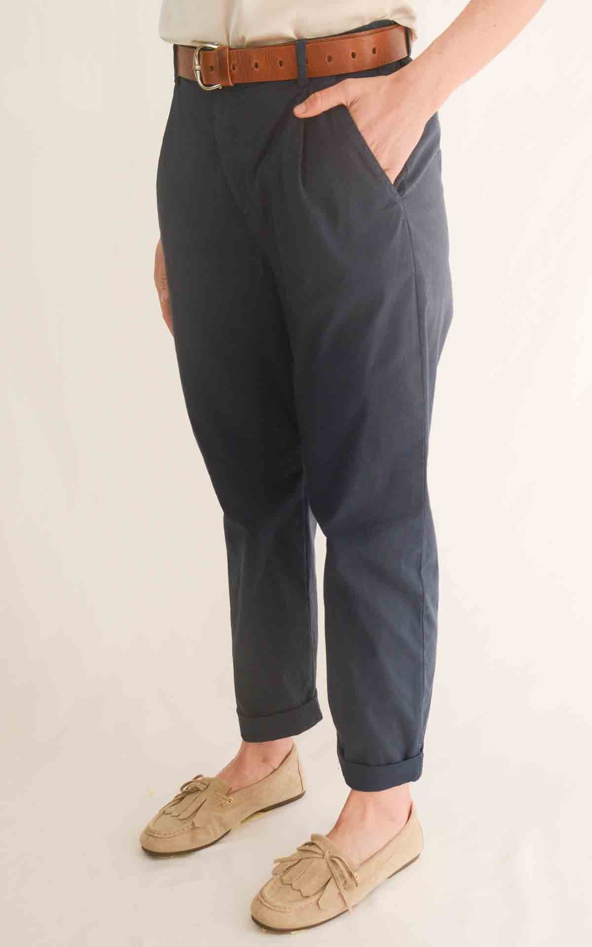 OFF-ON - Pantalone boyfriend Joelle S 26 - Blu navy