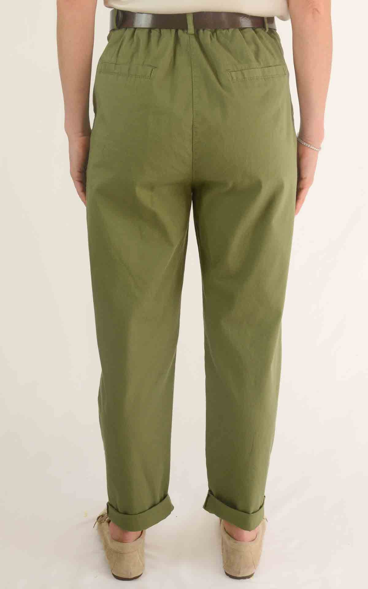 OFF-ON - Pantalone boyfriend Joelle S 26 - Verde olio