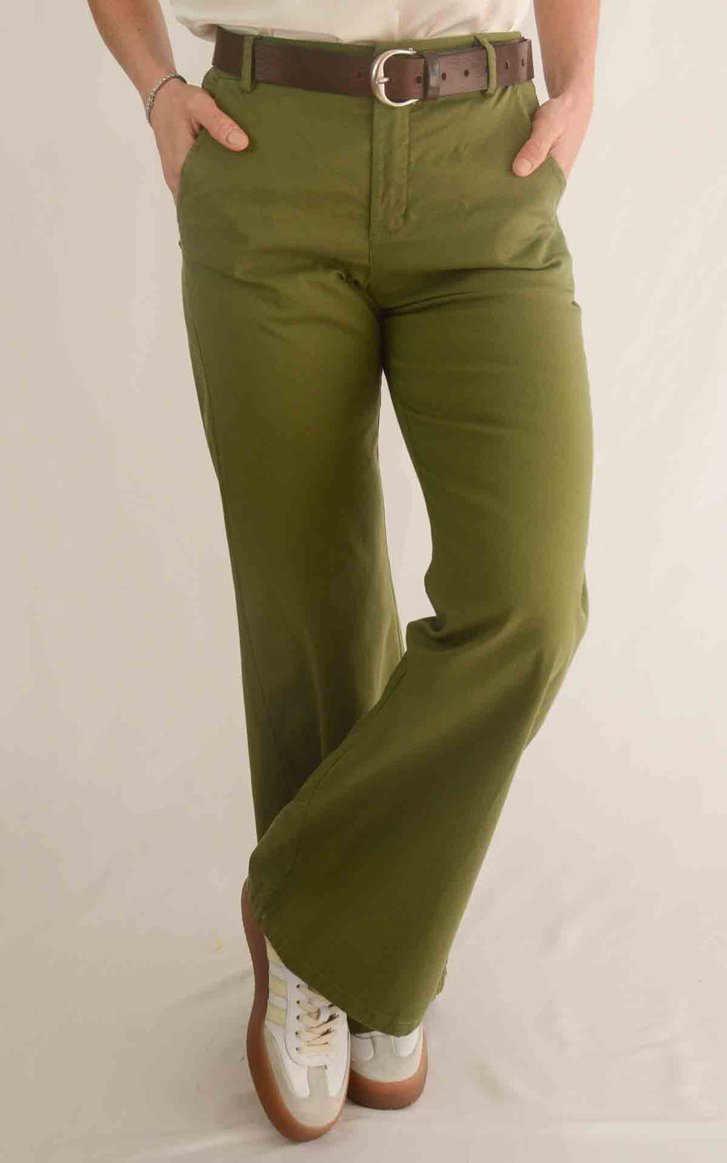 OFF - ON - Pantalone palazzo Betty S 26 - Verde