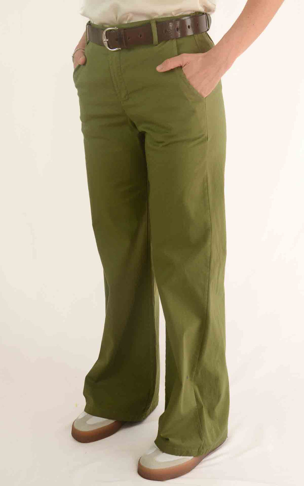 OFF - ON - Pantalone palazzo Betty S 26 - Verde