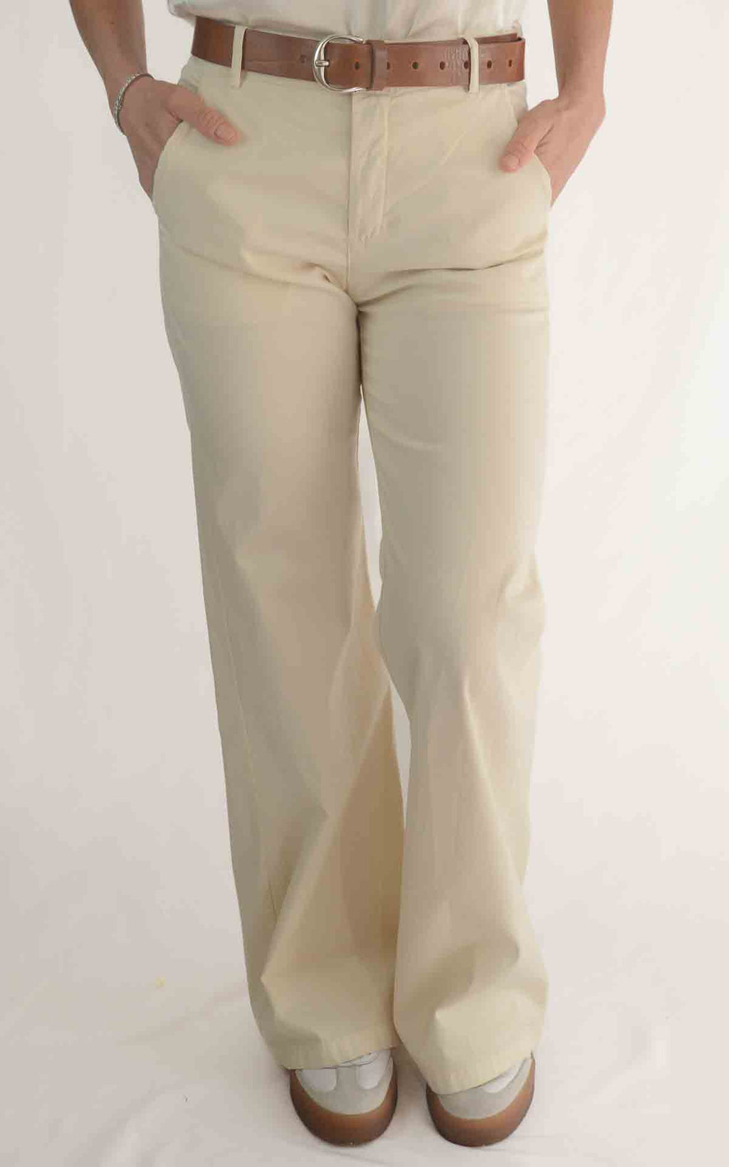 OFF - ON - Pantalone palazzo Betty S 26 - Burro