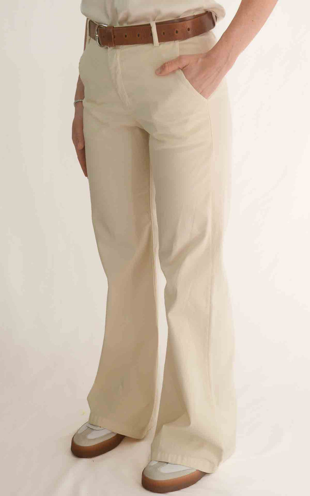OFF - ON - Pantalone palazzo Betty S 26 - Burro