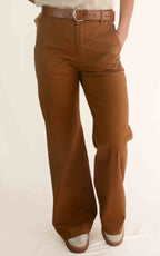 OFF - ON - Pantalone palazzo Betty S 26 - Tabacco