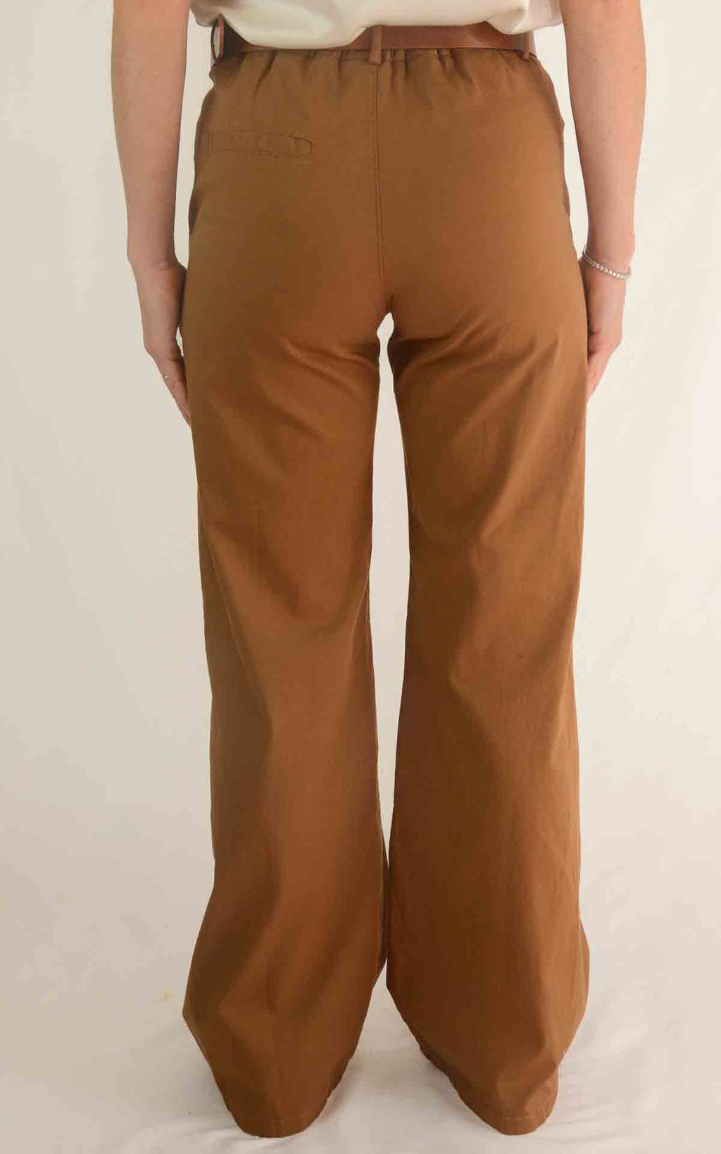 OFF - ON - Pantalone palazzo Betty S 26 - Tabacco