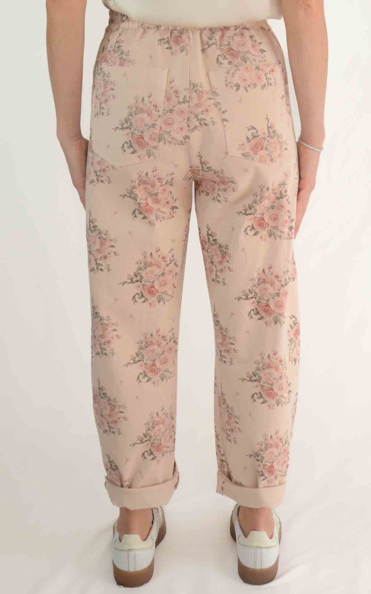 Susymix - Pantalone stampa fiori - Rosa